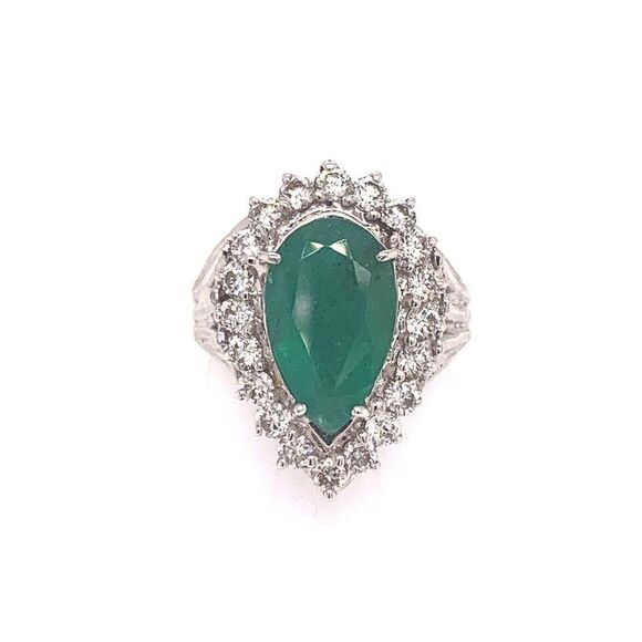 Diamond Emerald Ring 7.50 TCW 18 KT GIA Certified $8,950 915169 - Picture 1 of 10